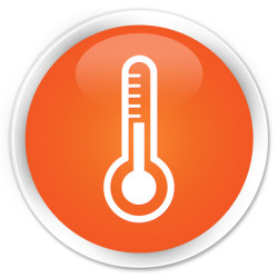 Thermometer icon orange button